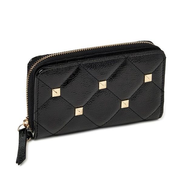 Pretty No Boundaries Black Quilted Kendra Wallet Wristlet Stud Detail NEW - Picture 1 of 4